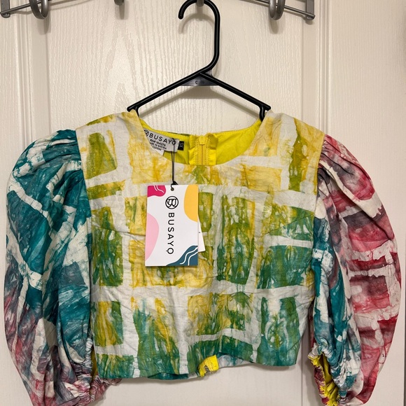 Busayo Multicolor Puff Sleeve Top - Picture 1 of 5